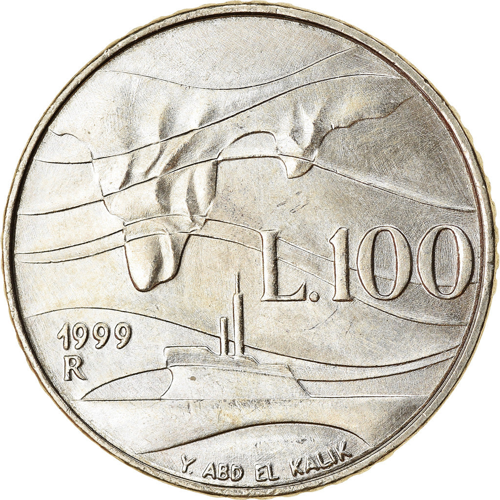 Coin, San Marino, 100 Lire, 1999, MS(63), Copper-nickel, KM:392