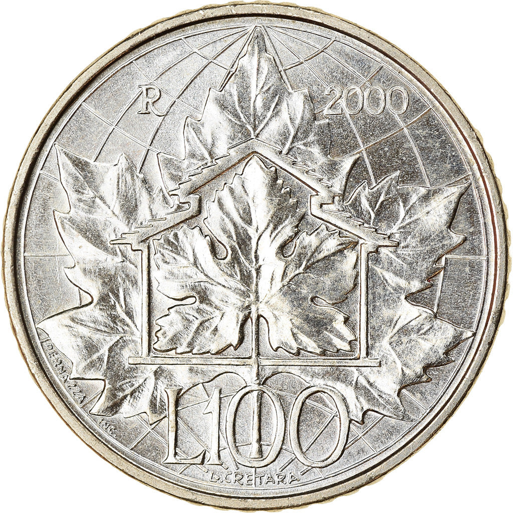 Coin, San Marino, 100 Lire, 2000, MS(63), Copper-nickel, KM:402