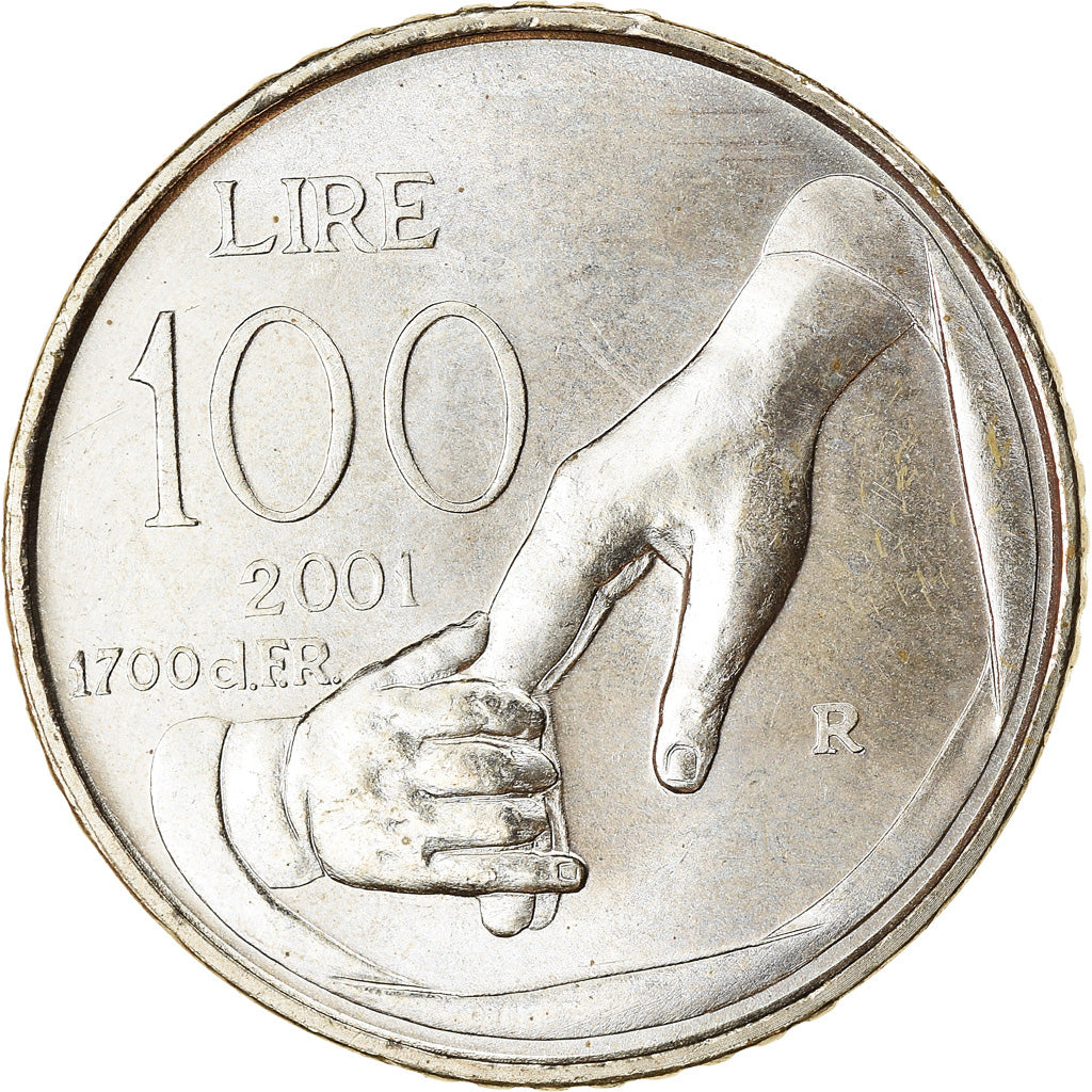 Coin, San Marino, 100 Lire, 2001, Rome, MS(63), Copper-nickel, KM:427