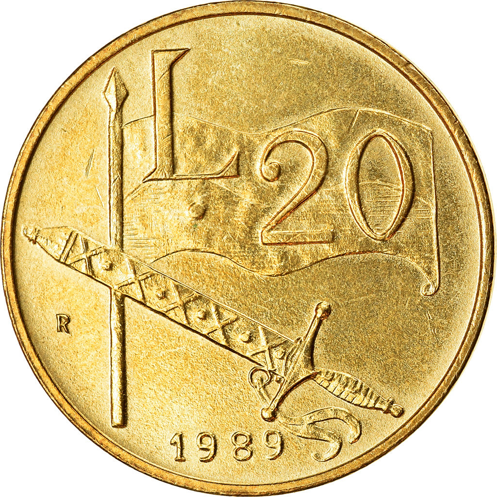 Monnaie, San Marino, 20 Lire, 1989, Rome, SUP, Aluminum-Bronze, KM:235