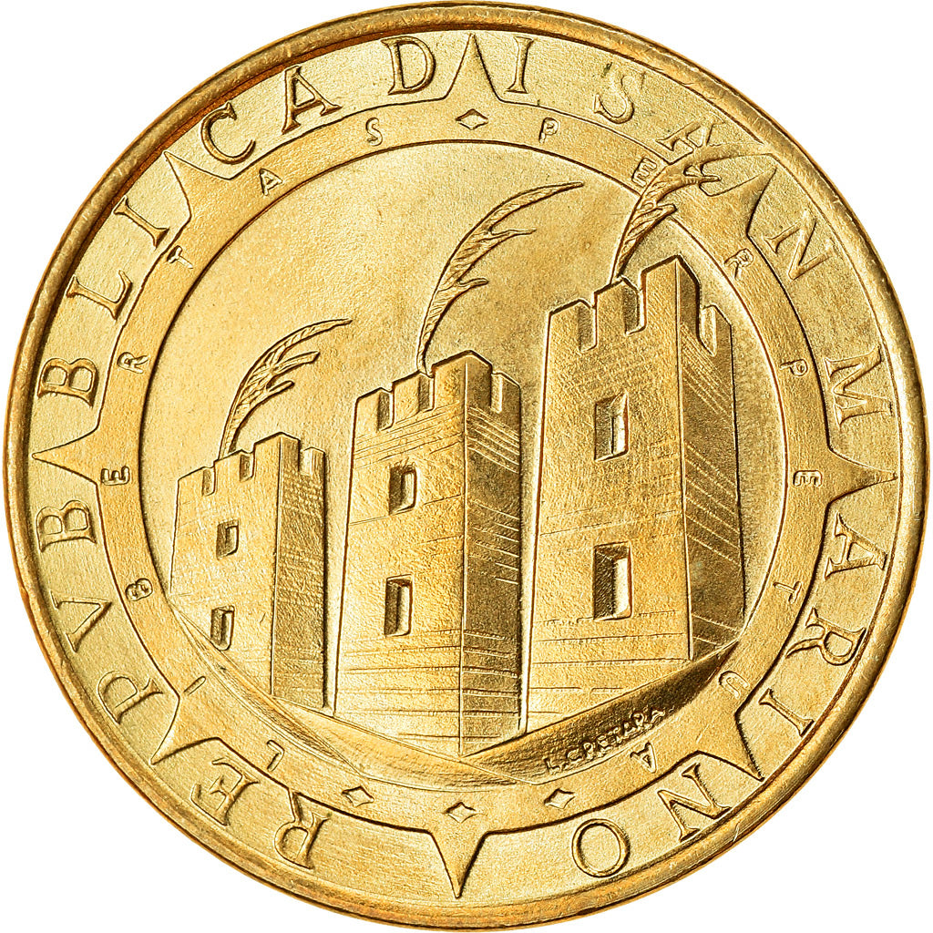 Coin, San Marino, 20 Lire, 1992, Rome, MS(63), Aluminum-Bronze, KM:282