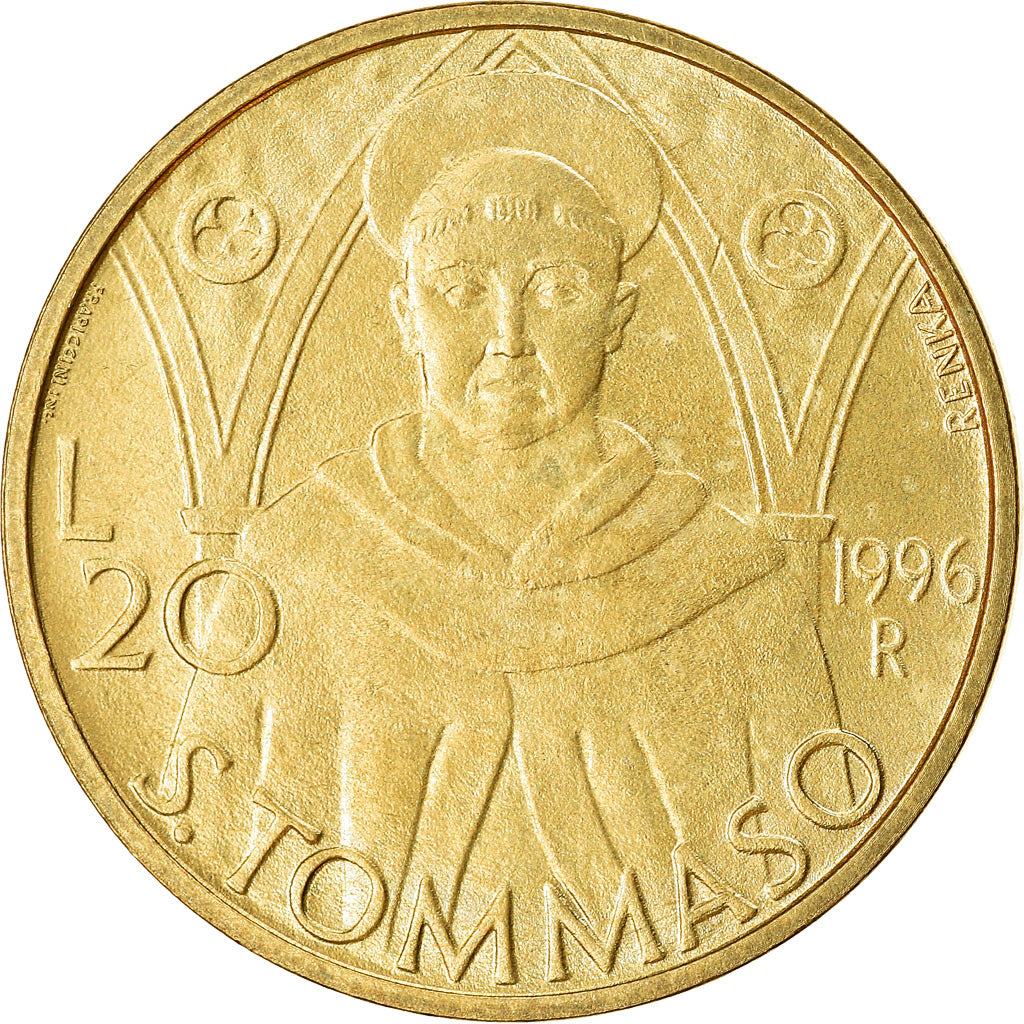 Monnaie, San Marino, 20 Lire, 1996, TTB+, Aluminum-Bronze, KM:353