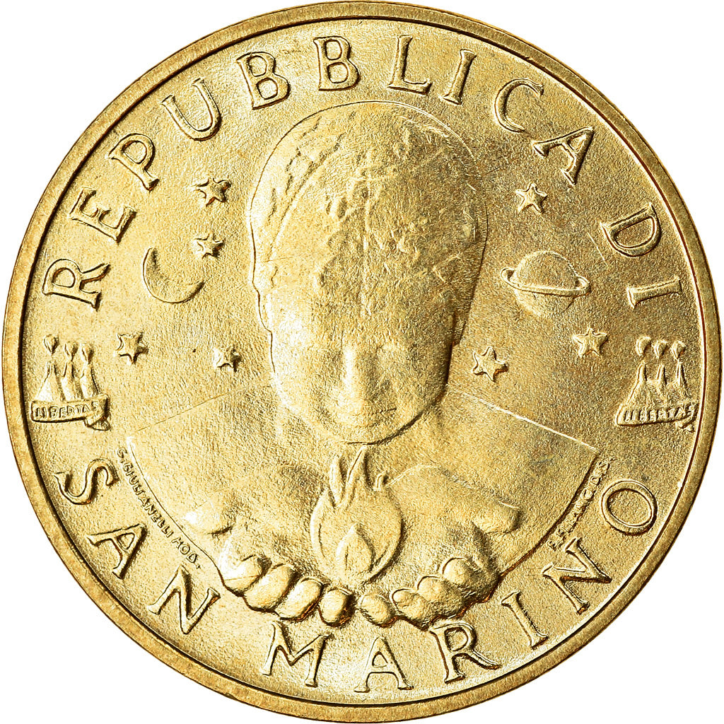 Coin, San Marino, 20 Lire, 1997, MS(63), Aluminum-Bronze, KM:363