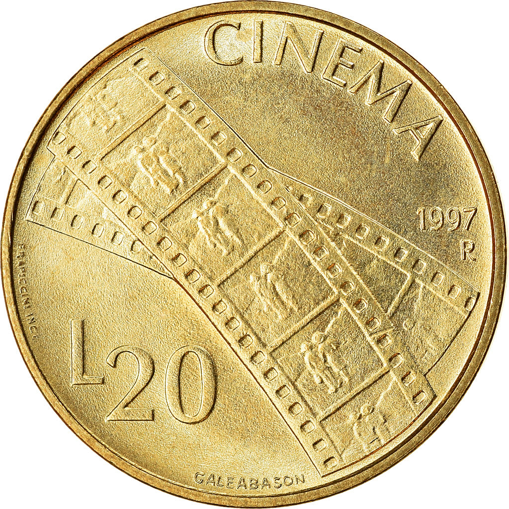 Coin, San Marino, 20 Lire, 1997, MS(63), Aluminum-Bronze, KM:363