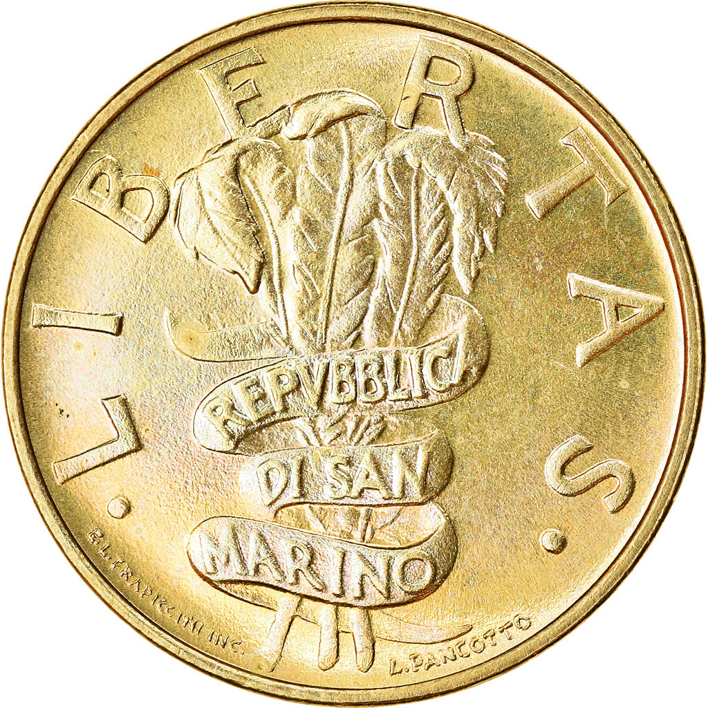 Coin, San Marino, 20 Lire, 1995, Rome, MS(63), Aluminum-Bronze, KM:326