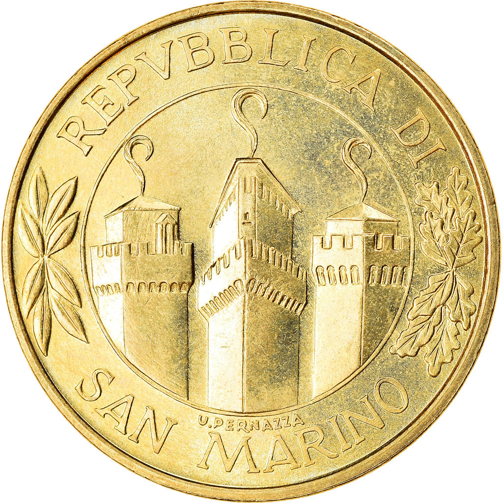 Coin, San Marino, 20 Lire, 2001, Rome, MS(63), Aluminum-Bronze, KM:425