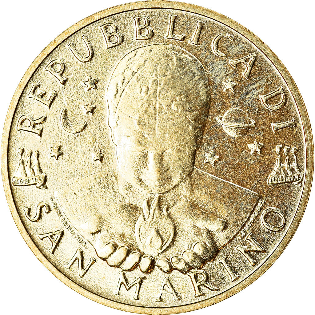 Coin, San Marino, 20 Lire, 1998, AU(55-58), Aluminum-Bronze, KM:379
