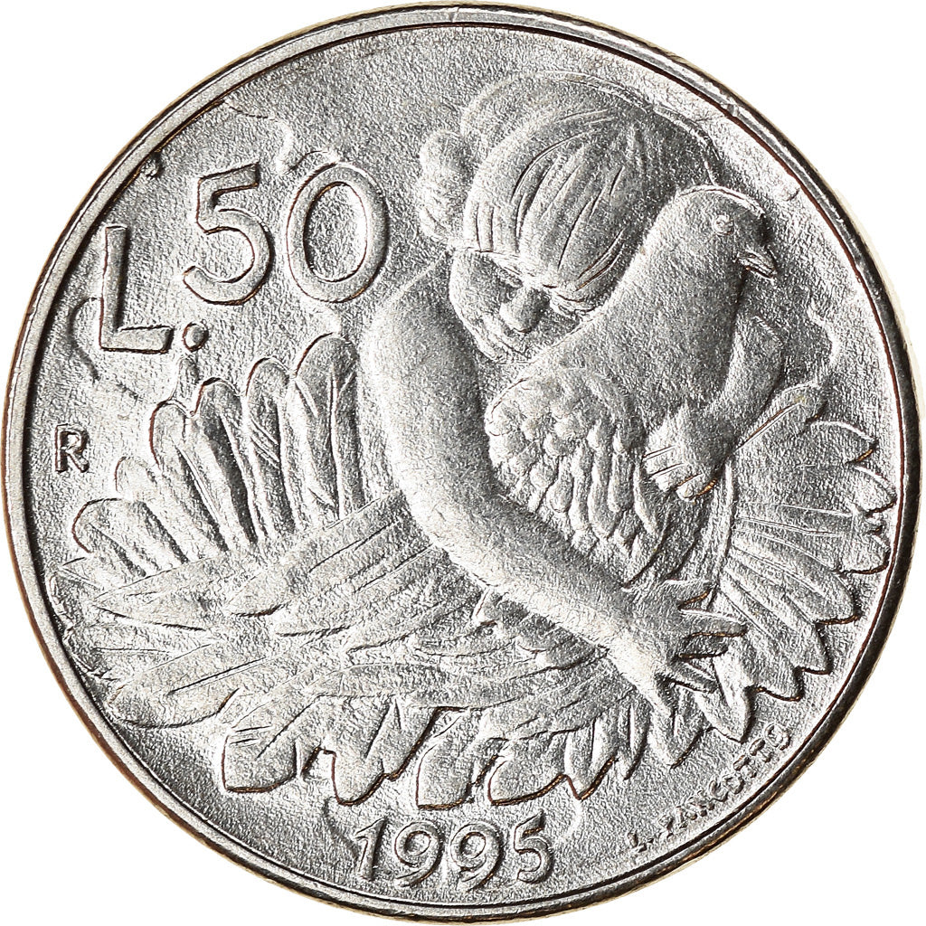Monnaie, San Marino, 50 Lire, 1995, Rome, SPL, Stainless Steel, KM:327