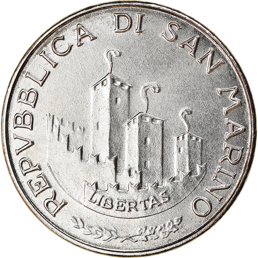 Coin, San Marino, 50 Lire, 1993, Rome, MS(63), Steel, KM:298