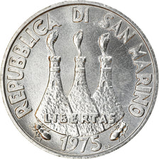 Coin, San Marino, 5 Lire, 1975, MS(63), Aluminum, KM:42