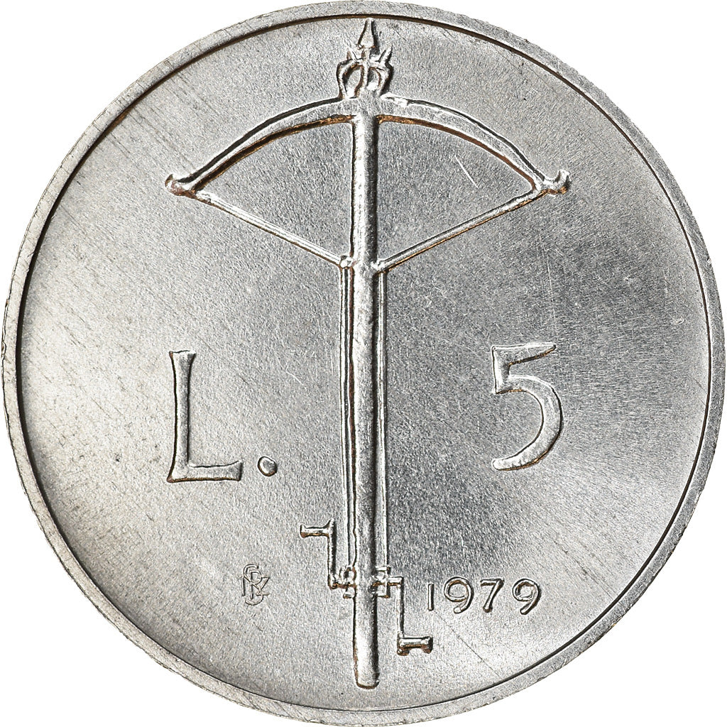 Coin, San Marino, 5 Lire, 1979, Rome, AU(50-53), Aluminum, KM:91