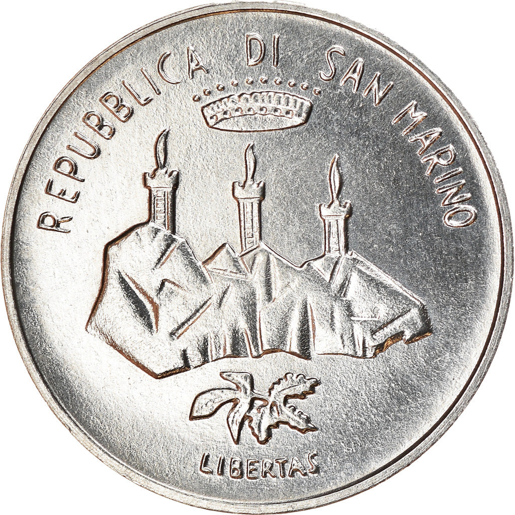 Coin, San Marino, 5 Lire, 1986, Rome, AU(55-58), Aluminum, KM:189