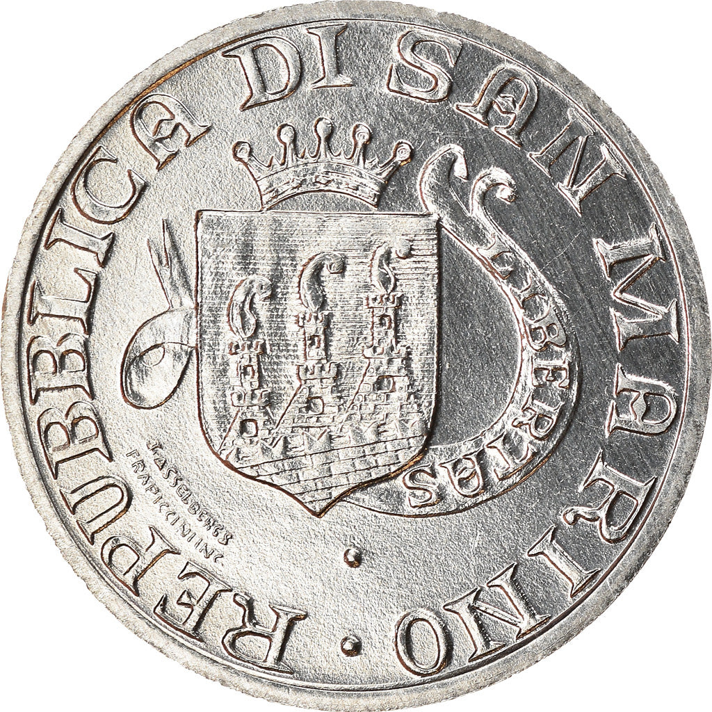 Coin, San Marino, 5 Lire, 1989, Rome, MS(63), Aluminum, KM:233