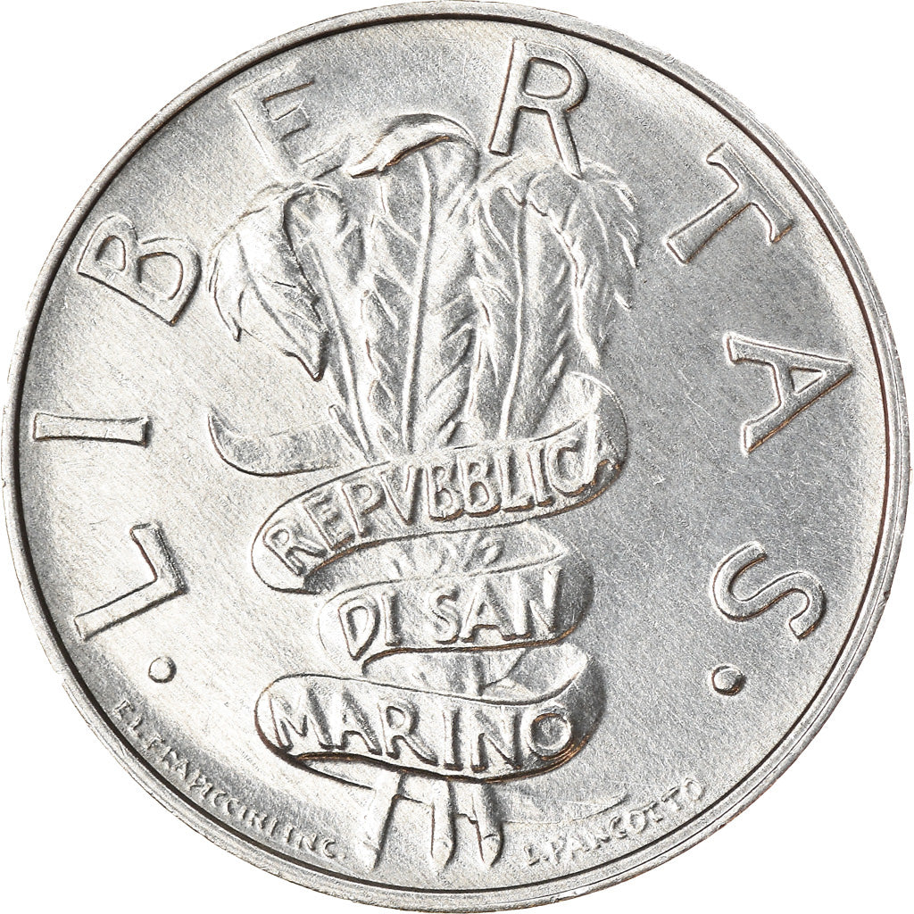 Coin, San Marino, 5 Lire, 1995, Rome, MS(63), Aluminum, KM:324