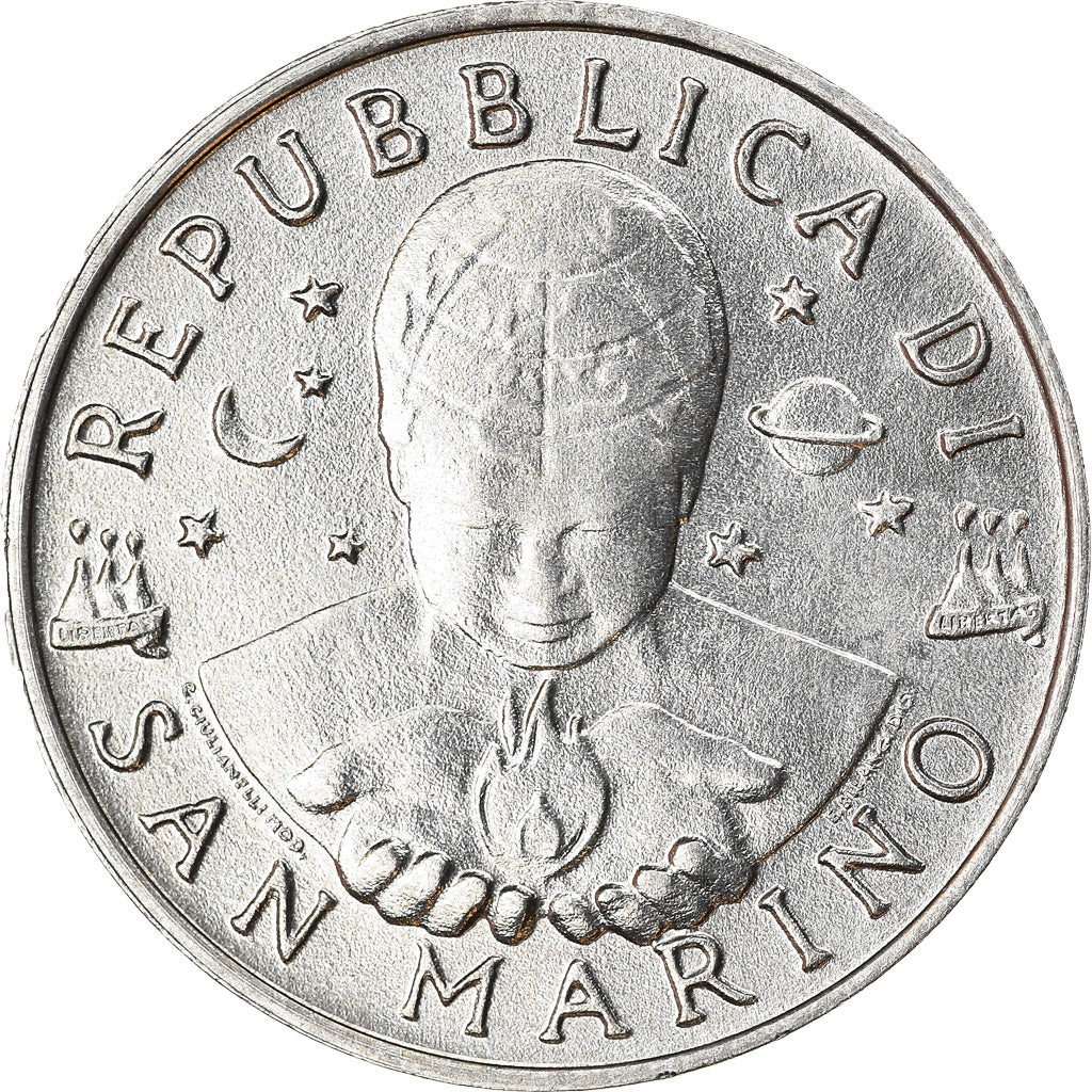 Coin, San Marino, 5 Lire, 1997, MS(63), Aluminum, KM:361