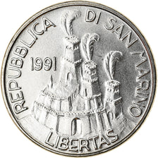 Monnaie, San Marino, 100 Lire, 1991, Rome, SPL, Steel, KM:267