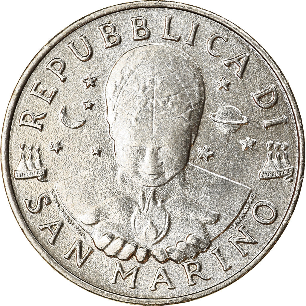 Coin, San Marino, 50 Lire, 1997, MS(63), Stainless Steel, KM:364