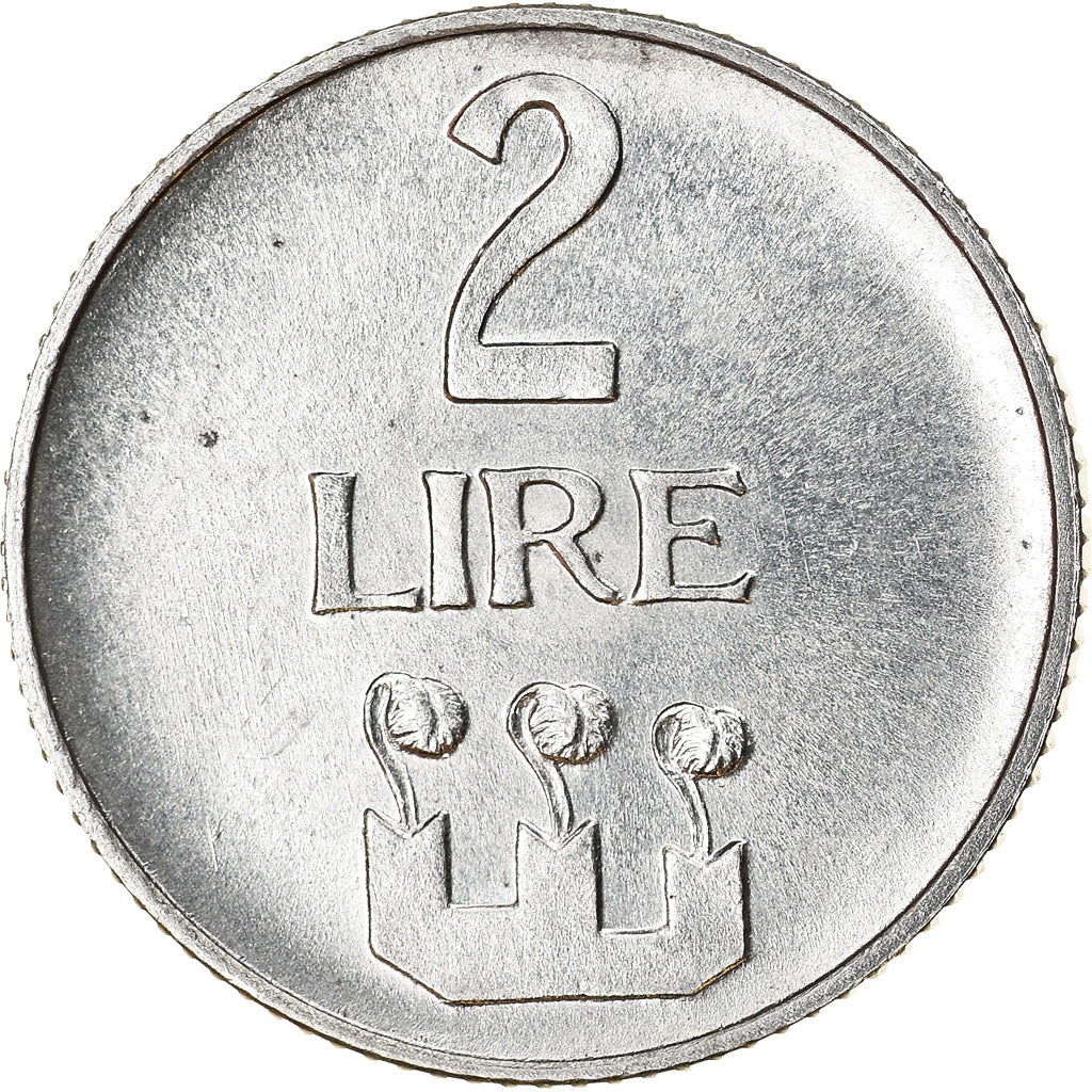 Coin, San Marino, 2 Lire, 1972, AU(55-58), Aluminum, KM:15