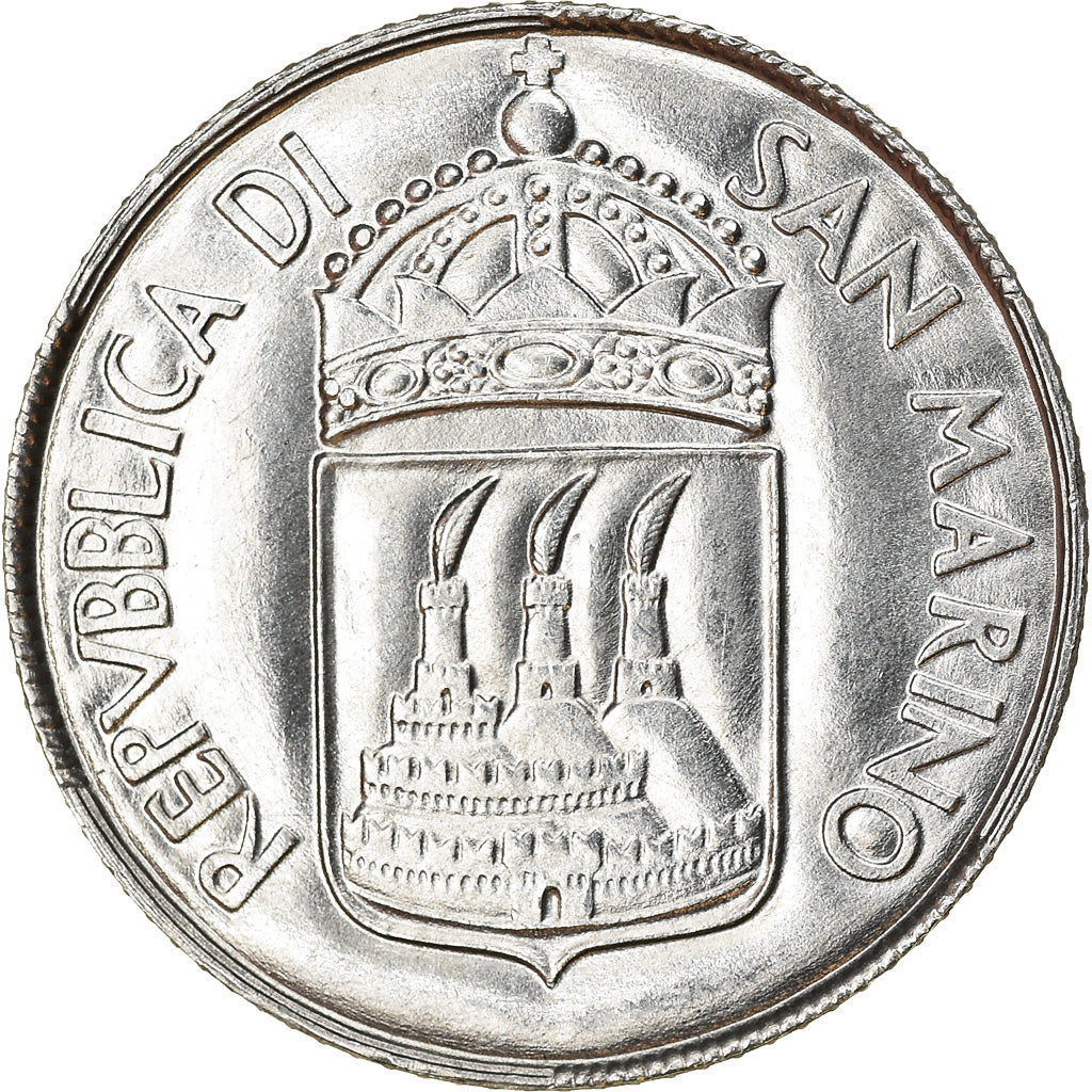 Coin, San Marino, 2 Lire, 1973, MS(63), Aluminum, KM:23