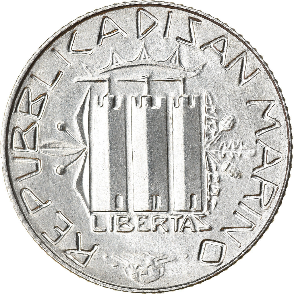 Coin, San Marino, 2 Lire, 1985, Rome, MS(63), Aluminum, KM:174