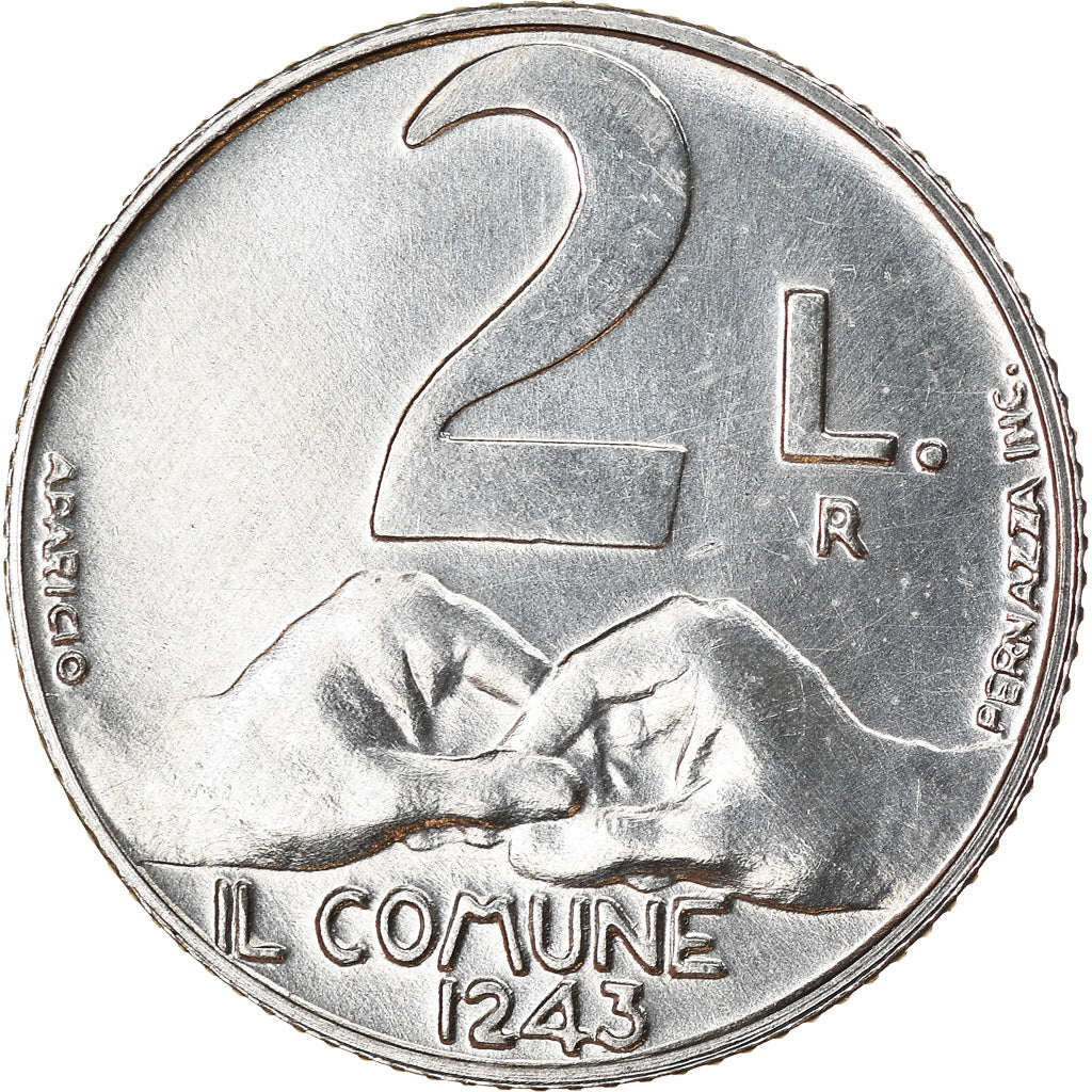 Coin, San Marino, 2 Lire, 1991, Rome, MS(63), Aluminum, KM:262