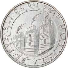 Coin, San Marino, 2 Lire, 1992, Rome, AU(55-58), Aluminum, KM:279
