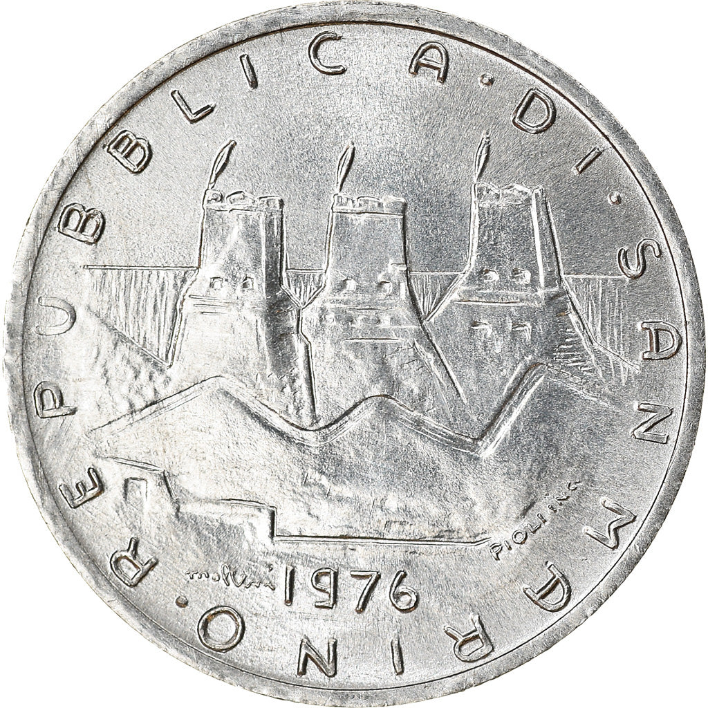 Coin, San Marino, Lira, 1976, Rome, MS(63), Aluminum, KM:51
