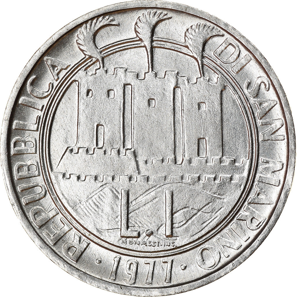 Monnaie, San Marino, Lira, 1977, SPL, Aluminium, KM:63