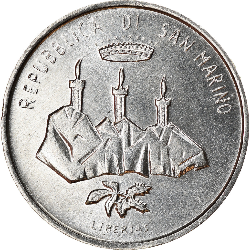 Coin, San Marino, Lira, 1986, Rome, MS(63), Aluminum, KM:187