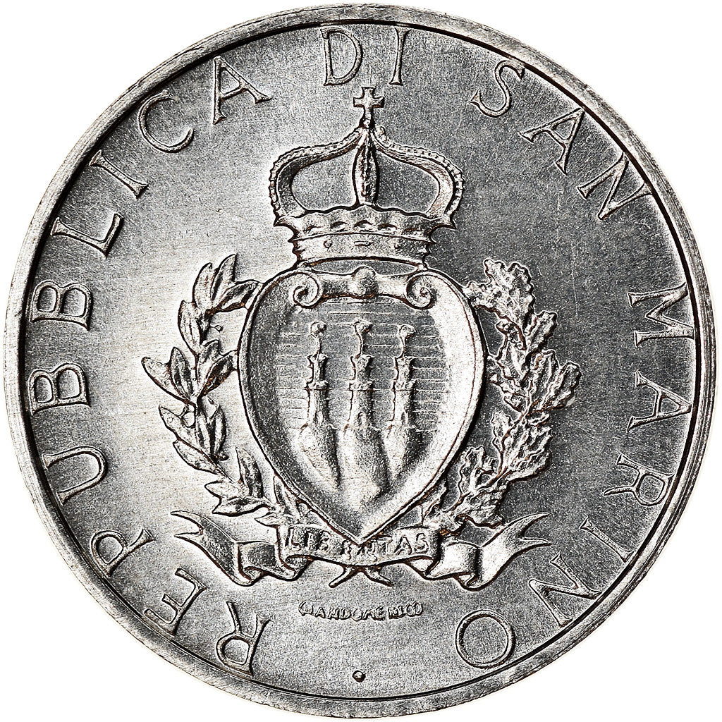 Coin, San Marino, Lira, 1987, Rome, AU(55-58), Aluminum, KM:201