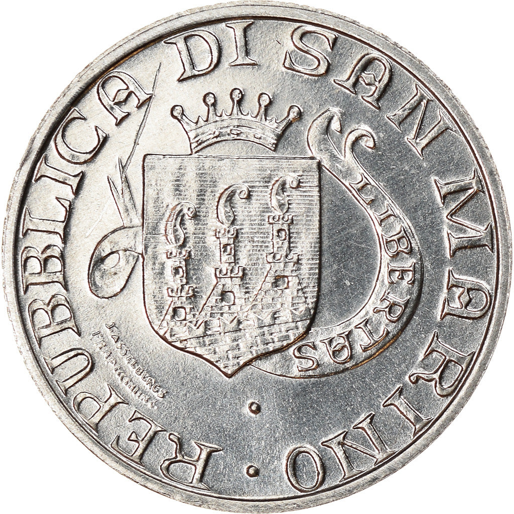Coin, San Marino, Lira, 1989, Rome, MS(63), Aluminum, KM:231