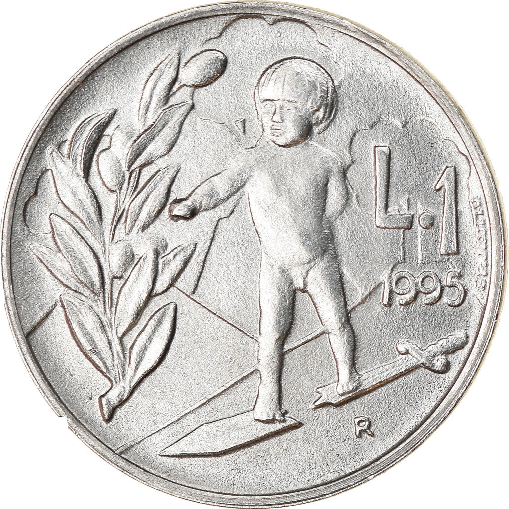 Coin, San Marino, Lira, 1995, Rome, MS(63), Aluminum, KM:322