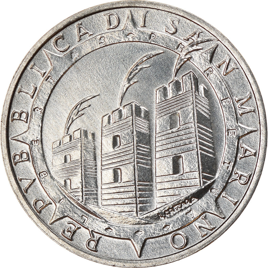 Coin, San Marino, Lira, 1992, Rome, MS(63), Aluminum, KM:278