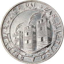 Coin, San Marino, Lira, 1992, Rome, MS(63), Aluminum, KM:278