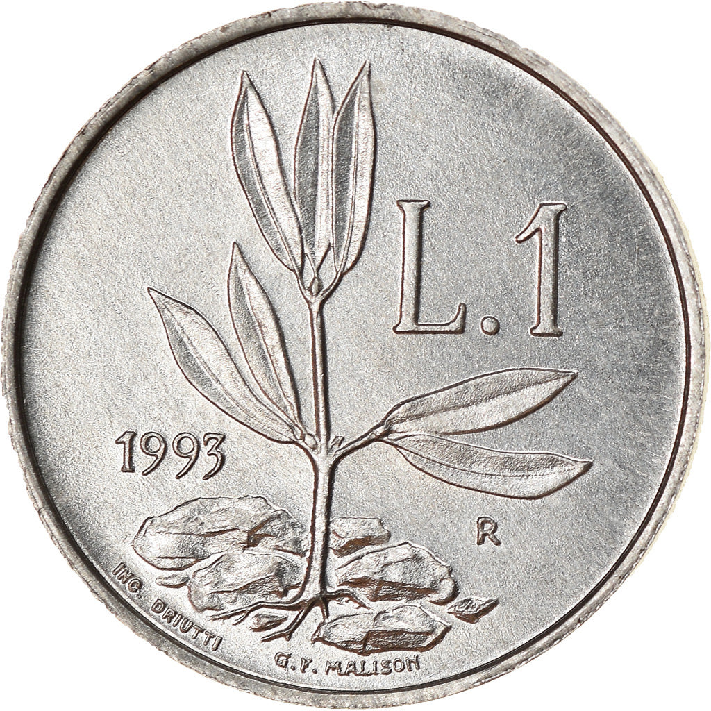 Coin, San Marino, Lira, 1993, Rome, MS(63), Aluminum, KM:293