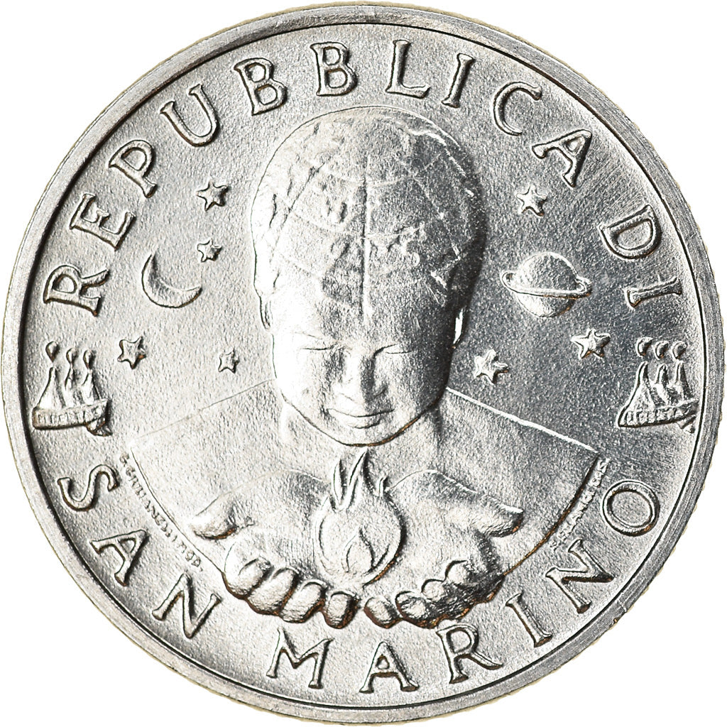 Coin, San Marino, 2 Lire, 1997, MS(63), Aluminum, KM:360