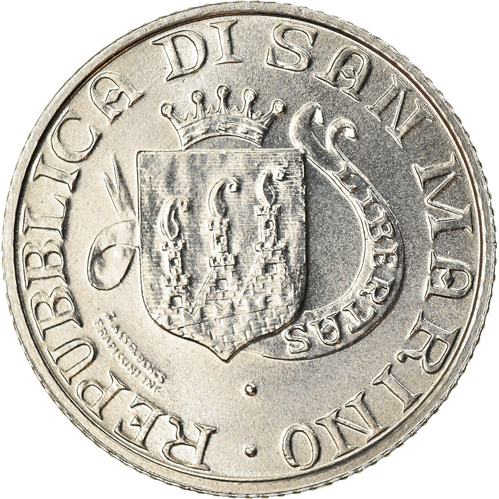 Coin, San Marino, 2 Lire, 1989, Rome, MS(63), Aluminum, KM:232
