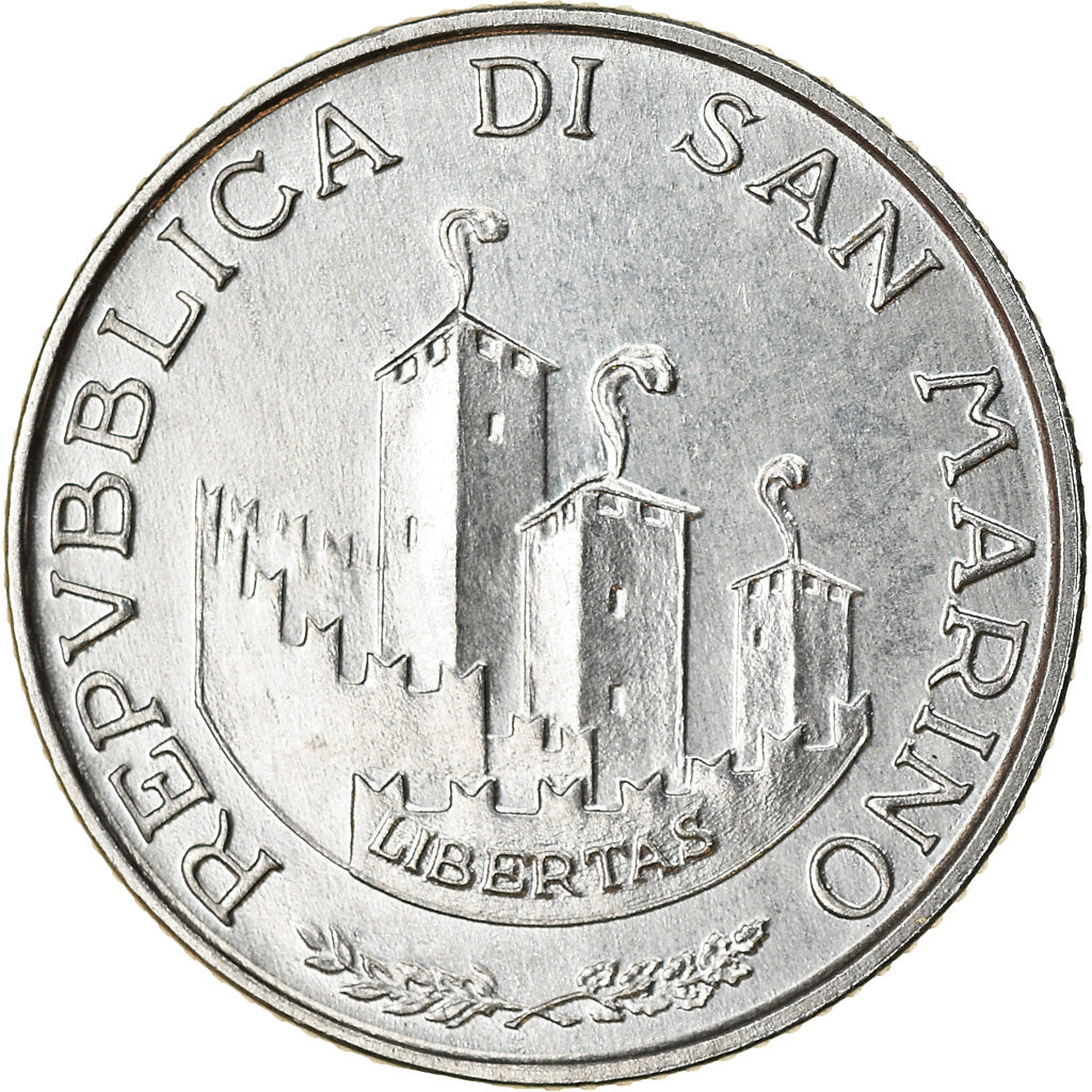 Coin, San Marino, 2 Lire, 1993, Rome, MS(63), Aluminum, KM:294