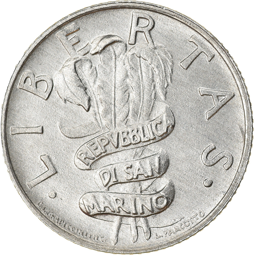 Coin, San Marino, 2 Lire, 1995, Rome, MS(63), Aluminum, KM:323