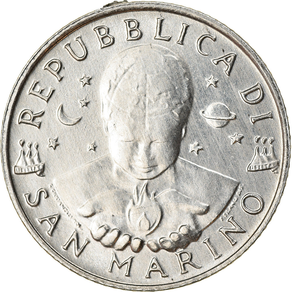 Coin, San Marino, 2 Lire, 1996, MS(63), Aluminum, KM:350