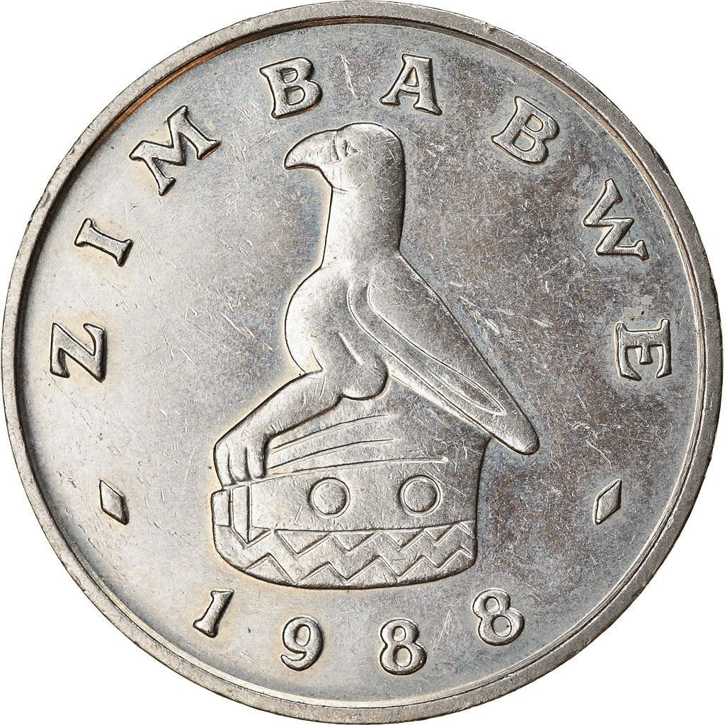 Coin, Zimbabwe, 50 Cents, 1988, AU(50-53), Copper-nickel, KM:5