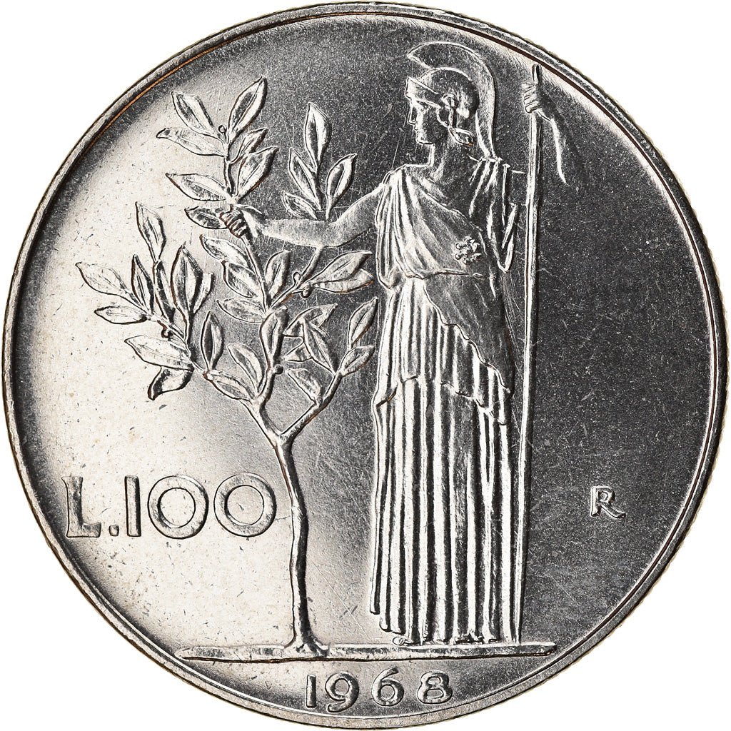 Coin, Italy, 100 Lire, 1968, Rome, MS(63), Stainless Steel, KM:96.1