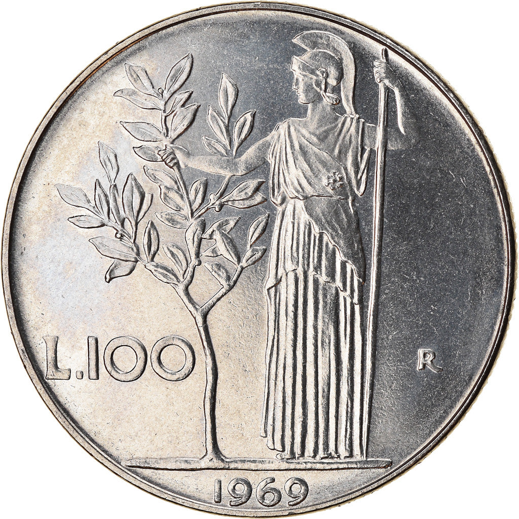 Moneta, Italia, 100 Lire, 1969, Rome, SPL-, Acciaio inossidabile, KM:96.1