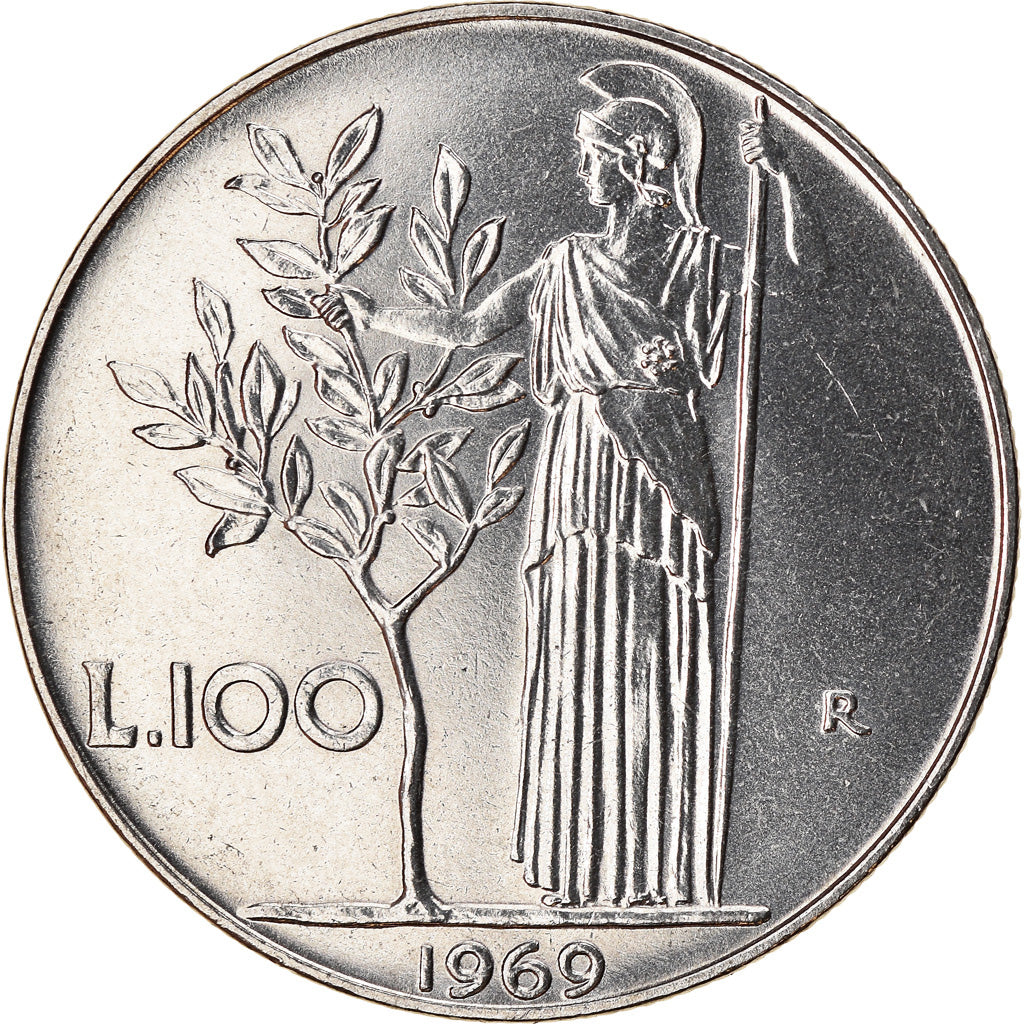 Munten, Italië, 100 Lire, 1969, Rome, UNC-, Stainless Steel, KM:96.1