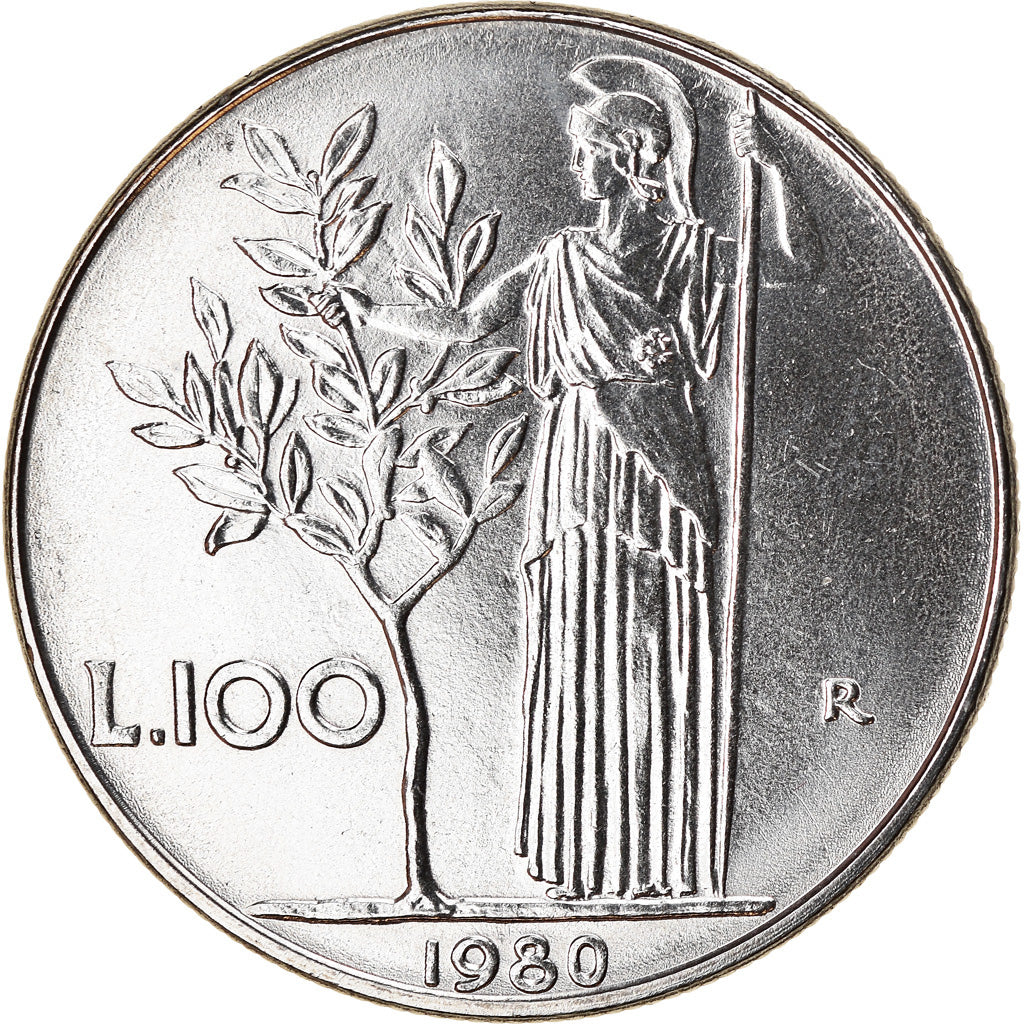 Moneta, Italia, 100 Lire, 1980, Rome, SPL, Acciaio inossidabile, KM:96.1