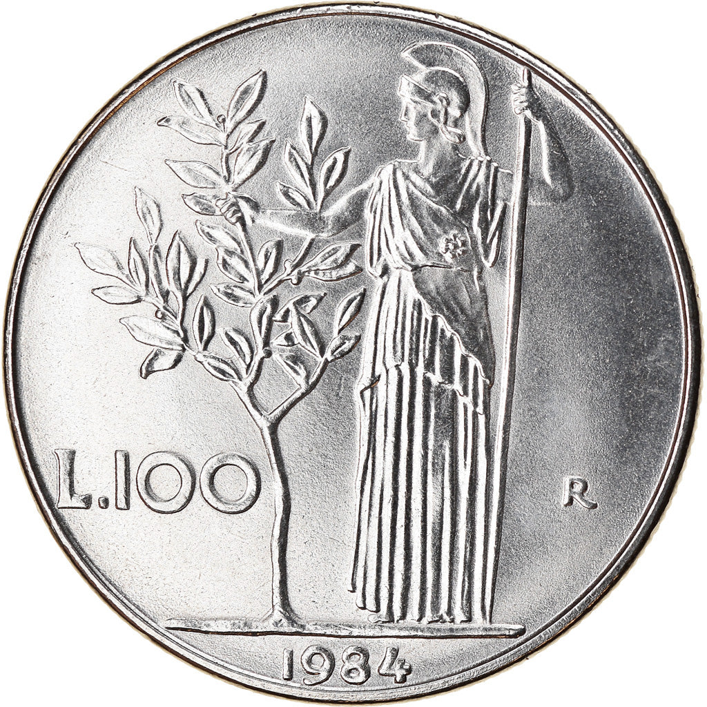Coin, Italy, 100 Lire, 1984, Rome, MS(63), Stainless Steel, KM:96.1