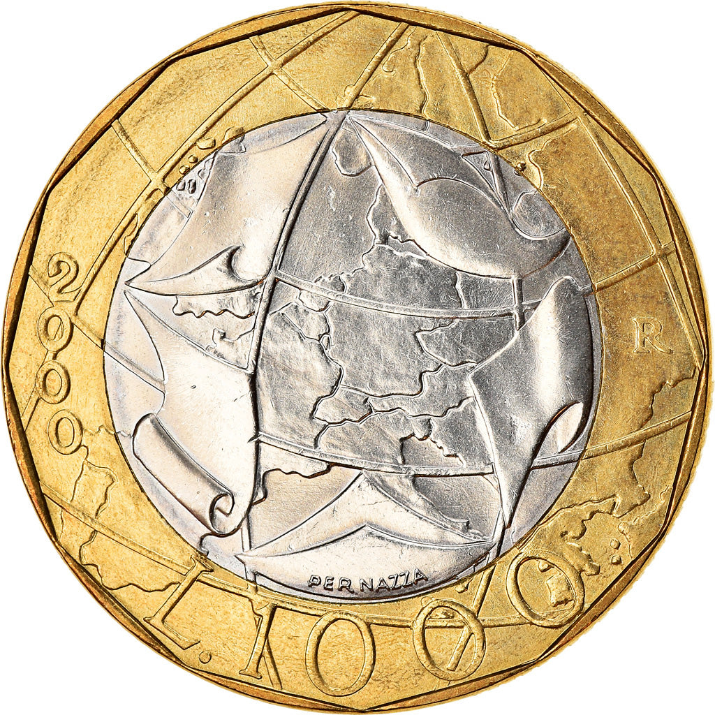 Coin, Italy, 1000 Lire, 2000, Rome, MS(63), Bi-Metallic, KM:194