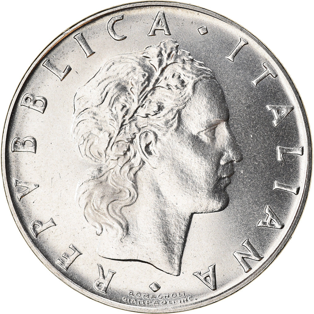 Coin, Italy, 50 Lire, 1968, Rome, MS(63), Stainless Steel, KM:95.1