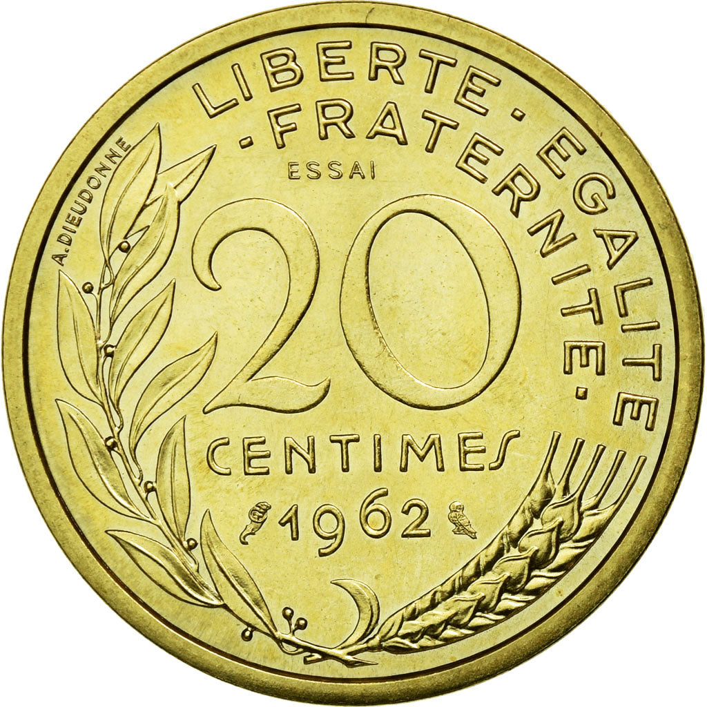 Moneta, Francia, 20 Centimes, 1962, SPL, Alluminio-bronzo, KM:E109, Gadoury:332