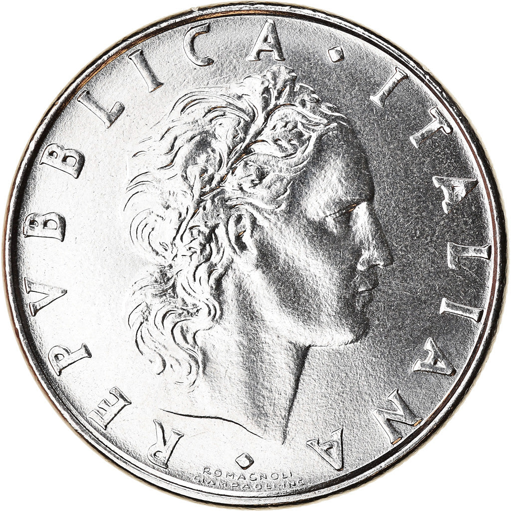 Coin, Italy, 50 Lire, 1982, Rome, MS(63), Stainless Steel, KM:95.1